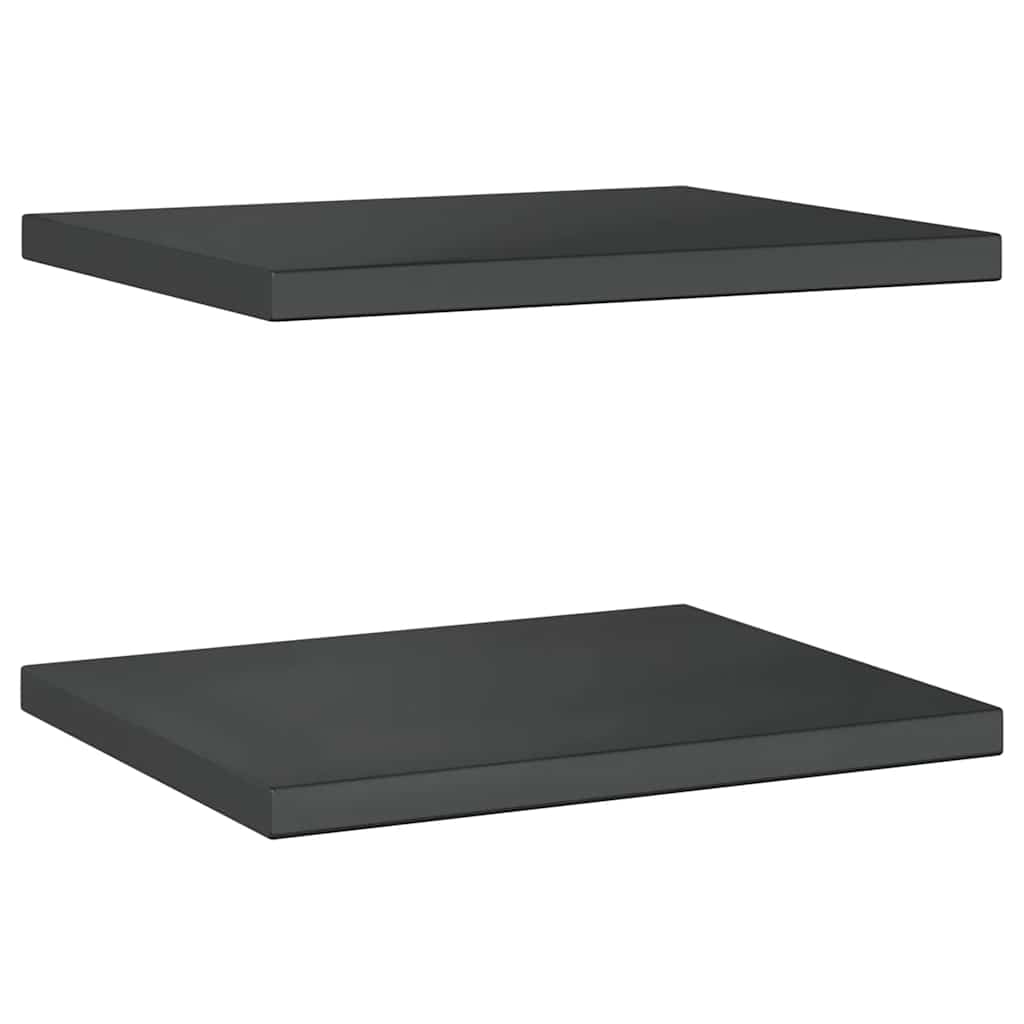 Wall Shelves 2 pcs 50x40 cm Black Stainless Steel