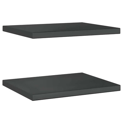 Wall Shelves 2 pcs 50x40 cm Black Stainless Steel
