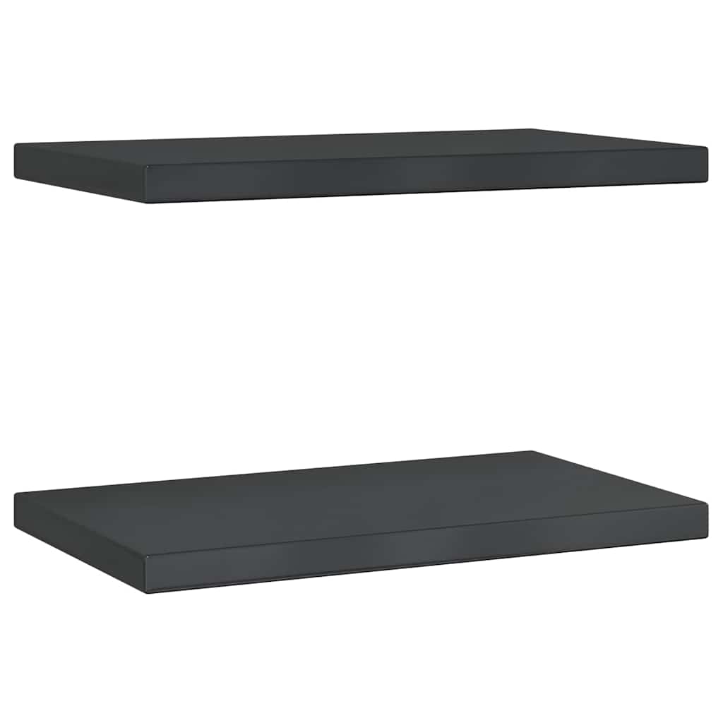 Wall Shelves 2 pcs 50x30 cm Black Stainless Steel