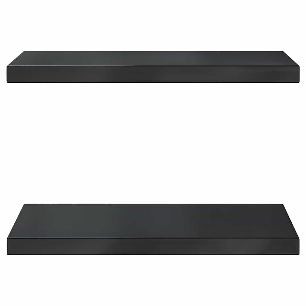 Wall Shelves 2 pcs 50x30 cm Black Stainless Steel