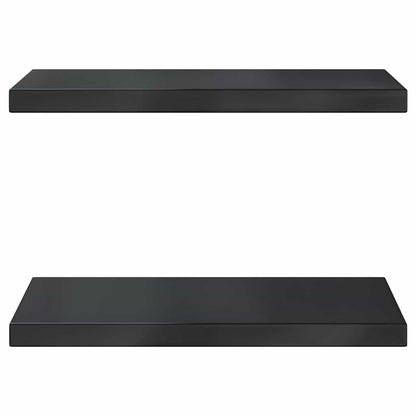 Wall Shelves 2 pcs 50x30 cm Black Stainless Steel