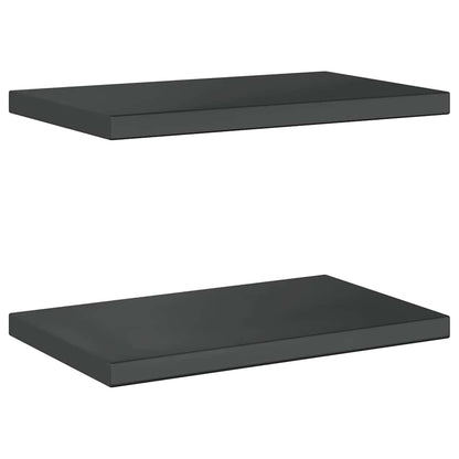 Wall Shelves 2 pcs 50x30 cm Black Stainless Steel