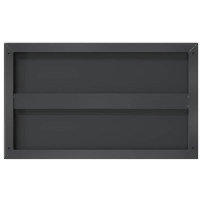 Wall Shelves 2 pcs 50x30 cm Black Stainless Steel