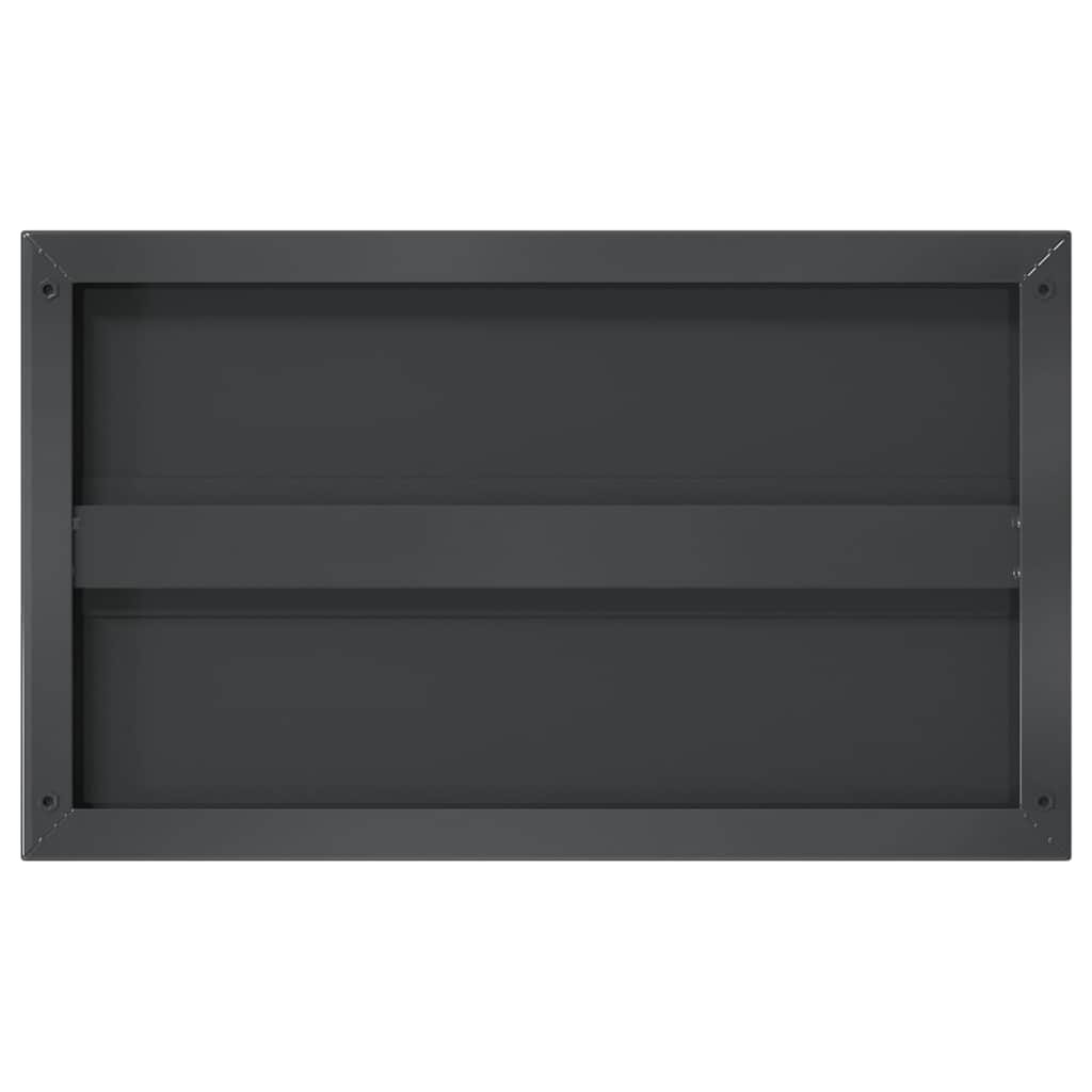 Wall Shelves 2 pcs 50x30 cm Black Stainless Steel