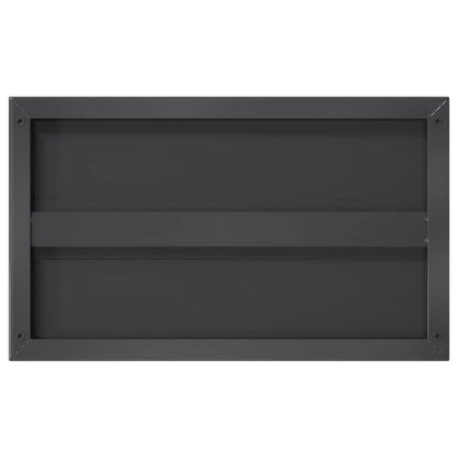 Wall Shelves 2 pcs 50x30 cm Black Stainless Steel
