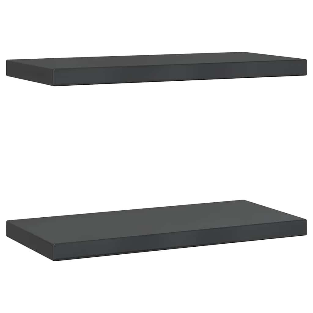Wall Shelves 2 pcs 50x23.5 cm Black Stainless Steel