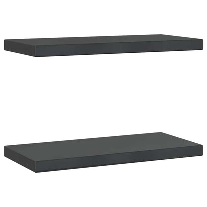 Wall Shelves 2 pcs 50x23.5 cm Black Stainless Steel