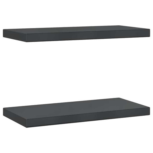 Wall Shelves 2 pcs 50x23.5 cm Black Stainless Steel