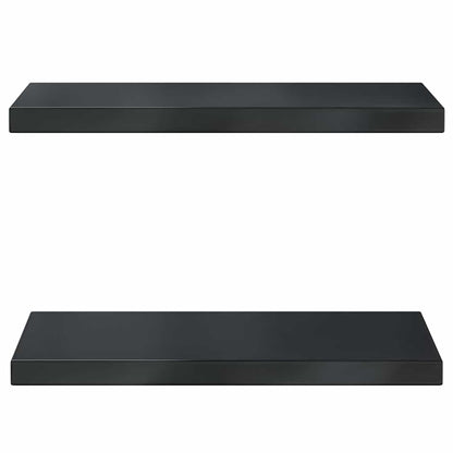 Wall Shelves 2 pcs 50x23.5 cm Black Stainless Steel