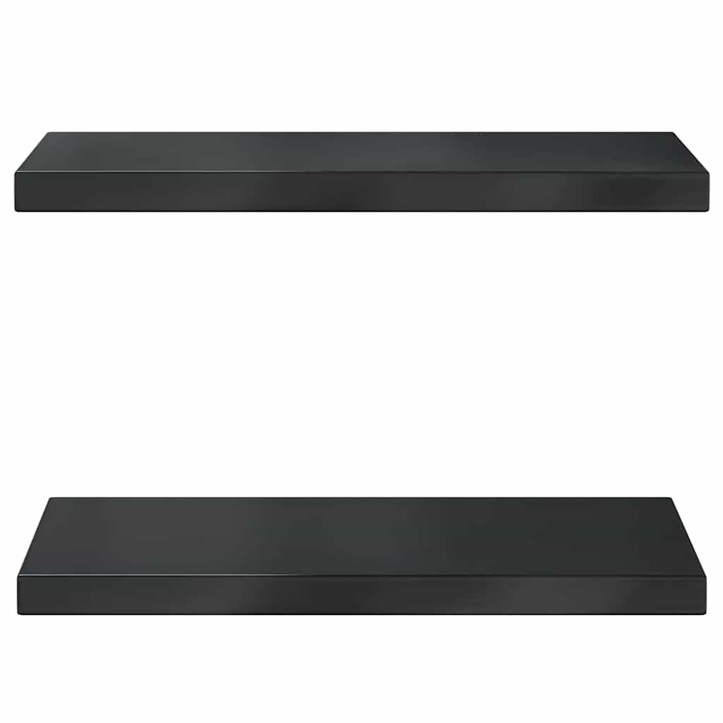 Wall Shelves 2 pcs 50x23.5 cm Black Stainless Steel