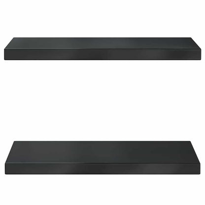 Wall Shelves 2 pcs 50x23.5 cm Black Stainless Steel