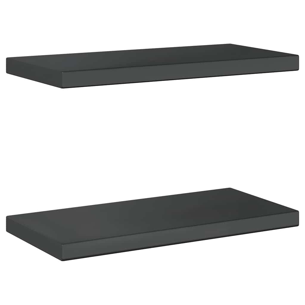 Wall Shelves 2 pcs 50x23.5 cm Black Stainless Steel