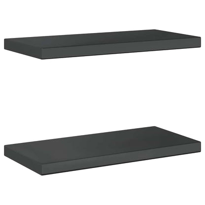 Wall Shelves 2 pcs 50x23.5 cm Black Stainless Steel