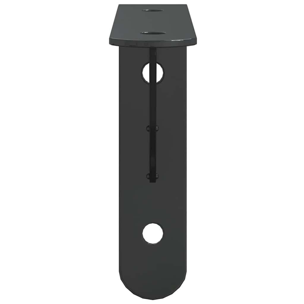 Shelf Brackets 4 pcs 15x2.5x11.5 cm Black Stainless Steel