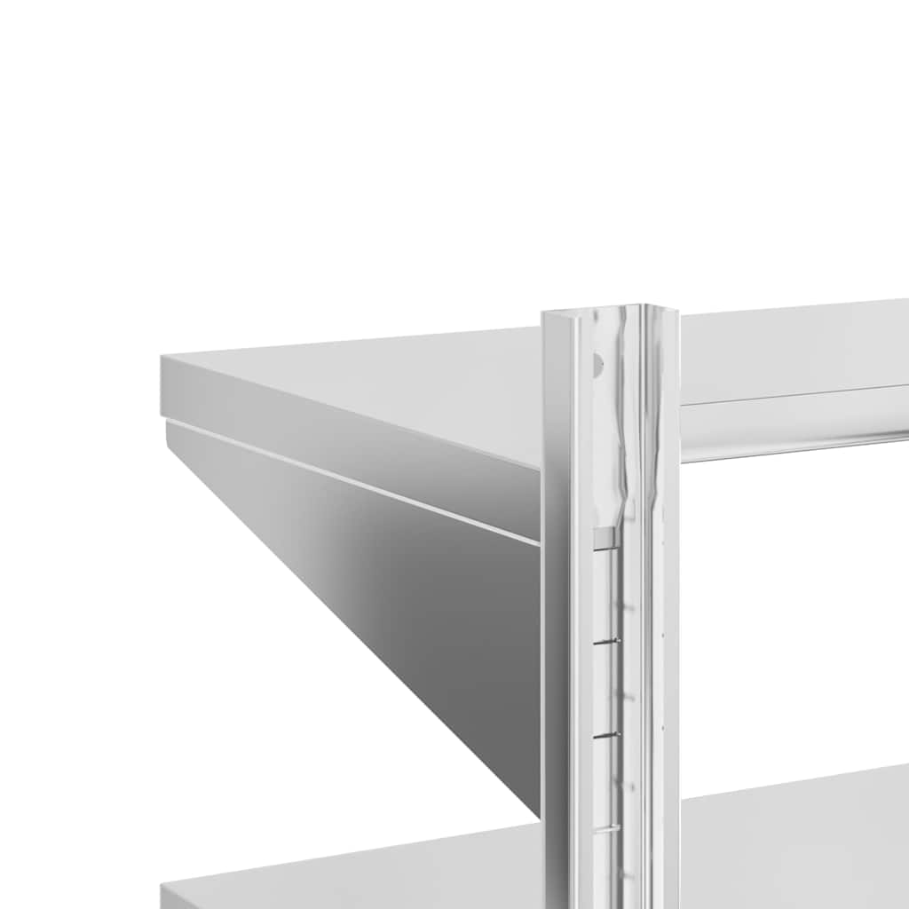 2-Tier Wall Shelf 50x23.5x48 cm Silver Stainless Steel