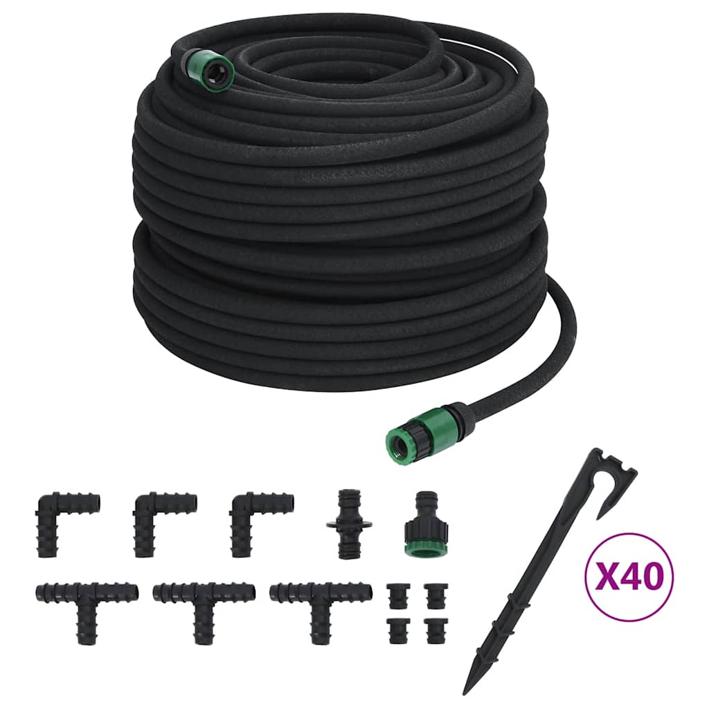 Garden Soaker Hose Black 0,6" 100 m Rubber