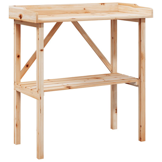 Plant Table with Shelf 78x38x82.5 cm Solid Wood Fir