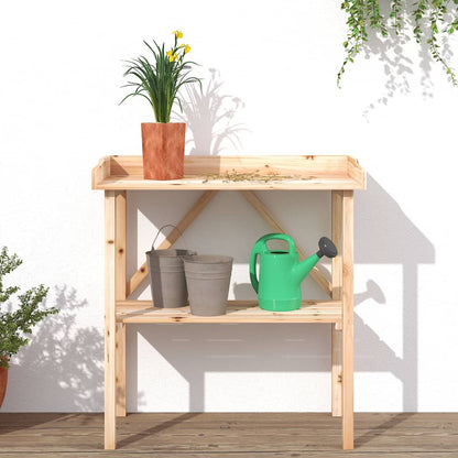 Plant Table with Shelf 78x38x82.5 cm Solid Wood Fir