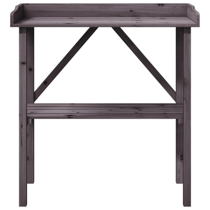 Plant Table with Shelf Grey 78x38x82.5 cm Solid Wood Fir