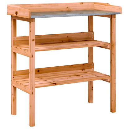 Plant Table with Shelves Brown 78x38x82,5 cm Solid Wood Fir