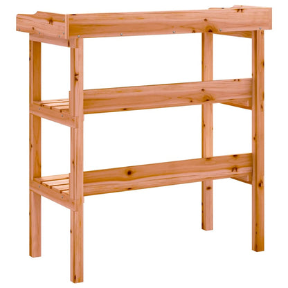 Plant Table with Shelves Brown 78x38x82,5 cm Solid Wood Fir