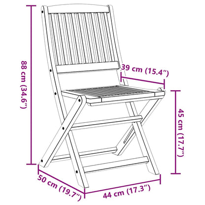 Folding Garden Chairs 8 pcs 44x50x88 cm Solid Wood Acacia