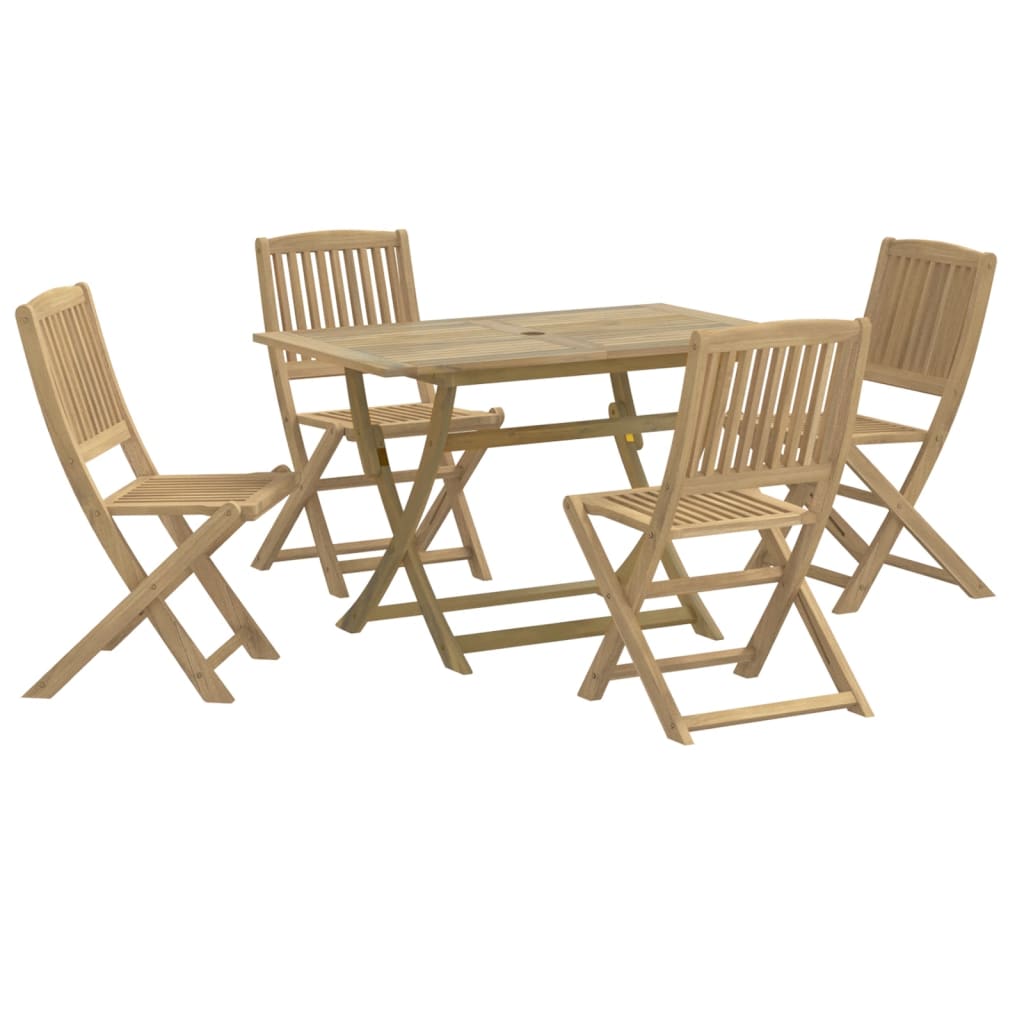5 Piece Garden Dining Set Solid Wood Acacia