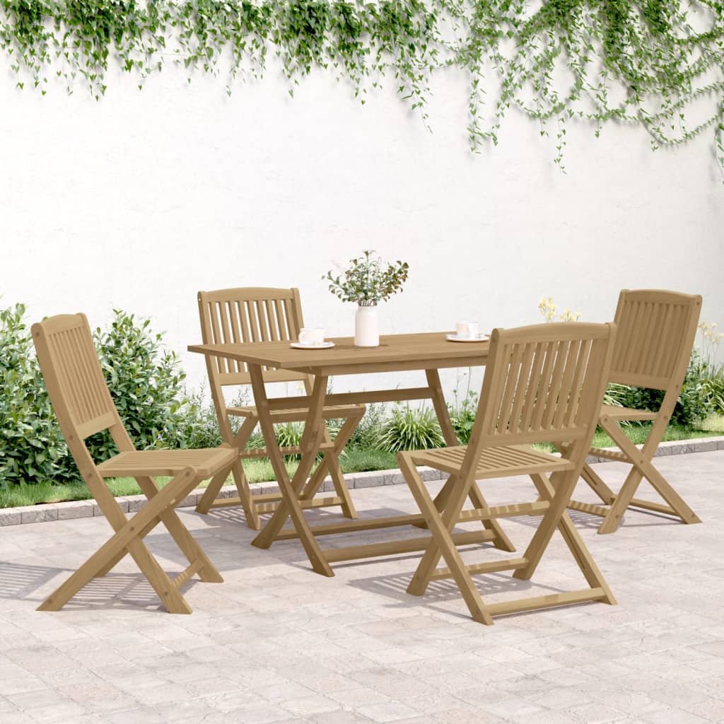 5 Piece Garden Dining Set Solid Wood Acacia