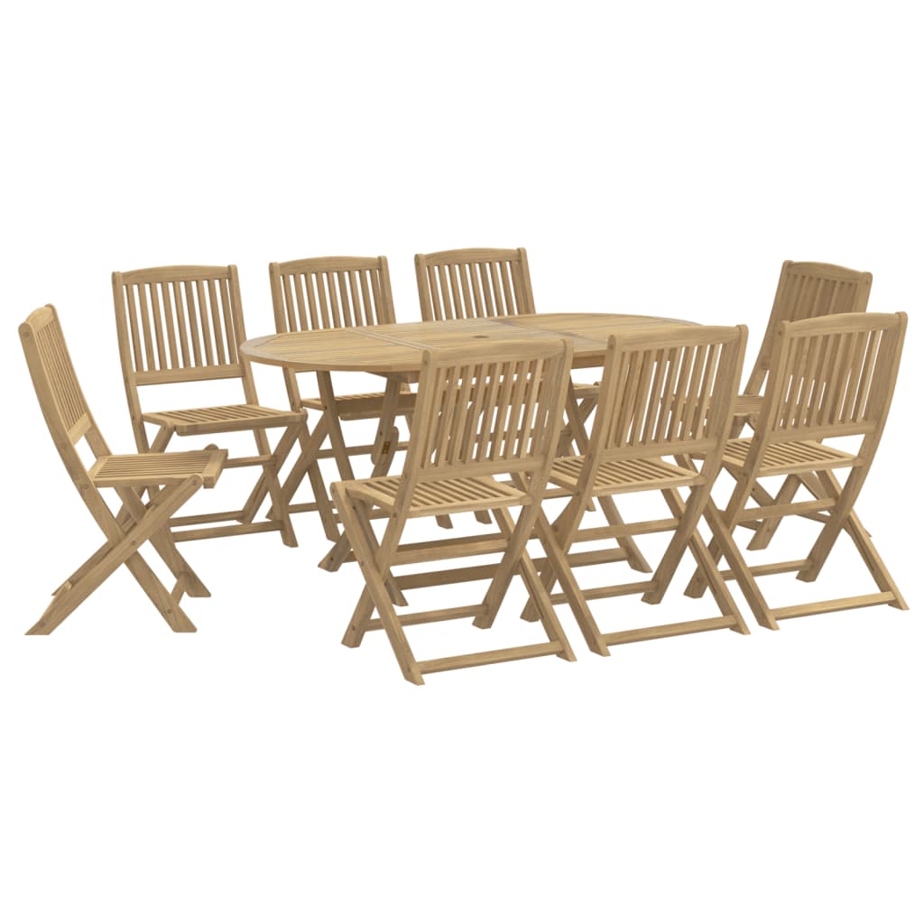 9 Piece Garden Dining Set Solid Wood Acacia