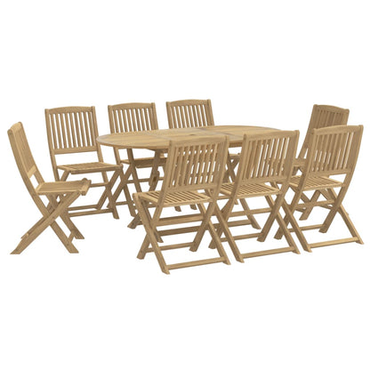 9 Piece Garden Dining Set Solid Wood Acacia