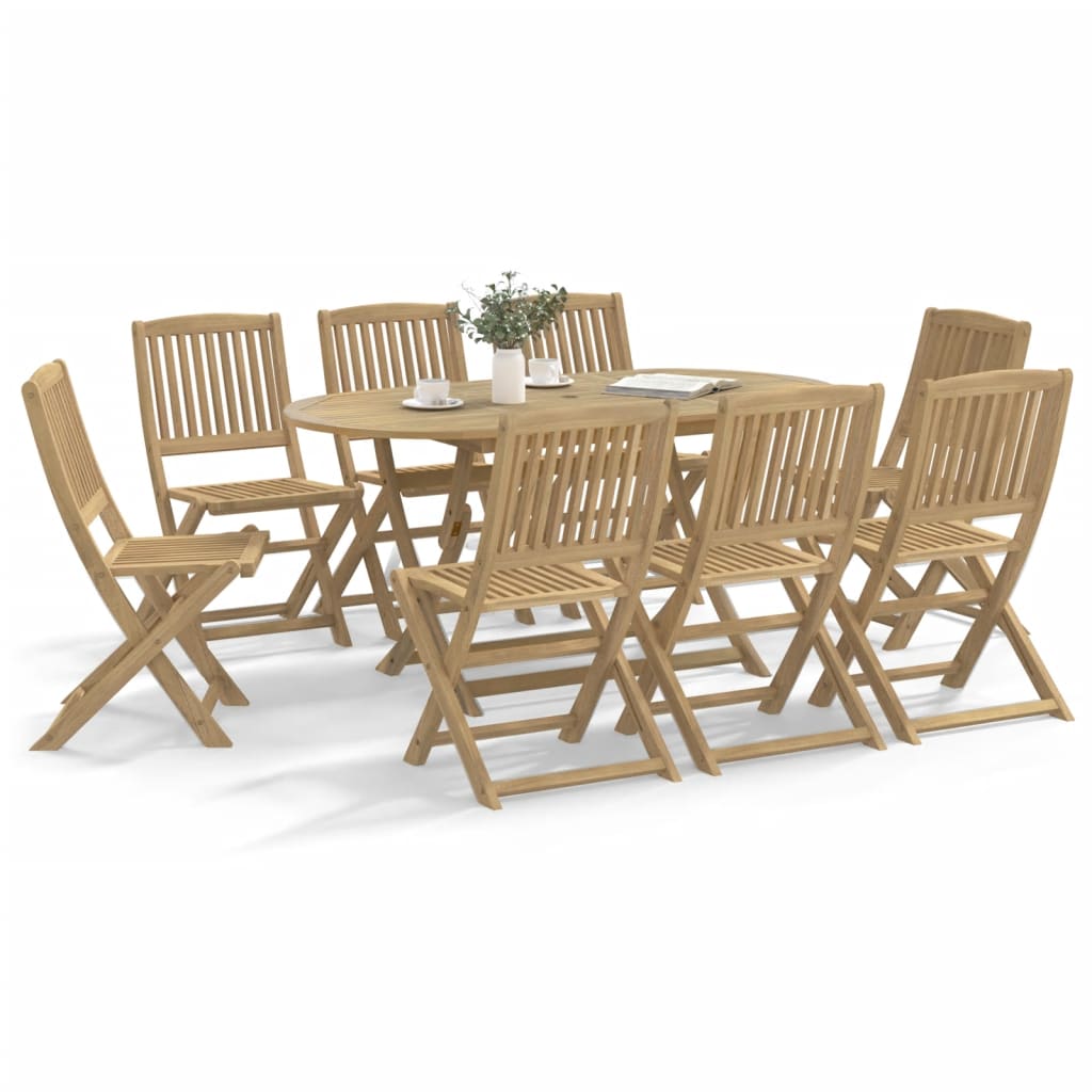 9 Piece Garden Dining Set Solid Wood Acacia