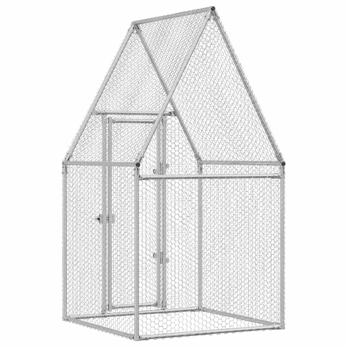 Chicken Cage Silver 100x100x190 cm Galvanised Steel