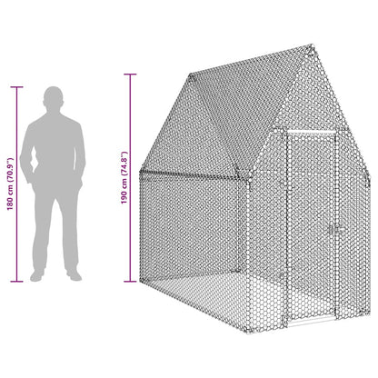 Chicken Cage Silver 200x100x190 cm Galvanised Steel