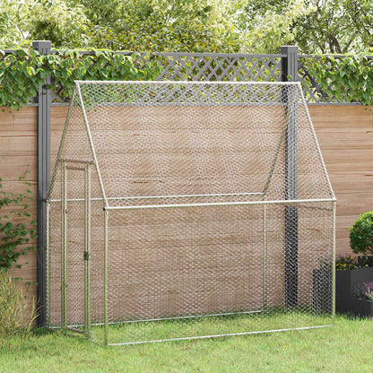 Chicken Cage Silver 200x100x190 cm Galvanised Steel