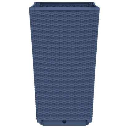 Garden Planters 2 pcs Blue Grey 32.5x32.5x57 cm PP