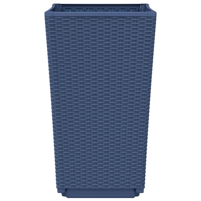 Garden Planters 2 pcs Blue Grey 32.5x32.5x57 cm PP