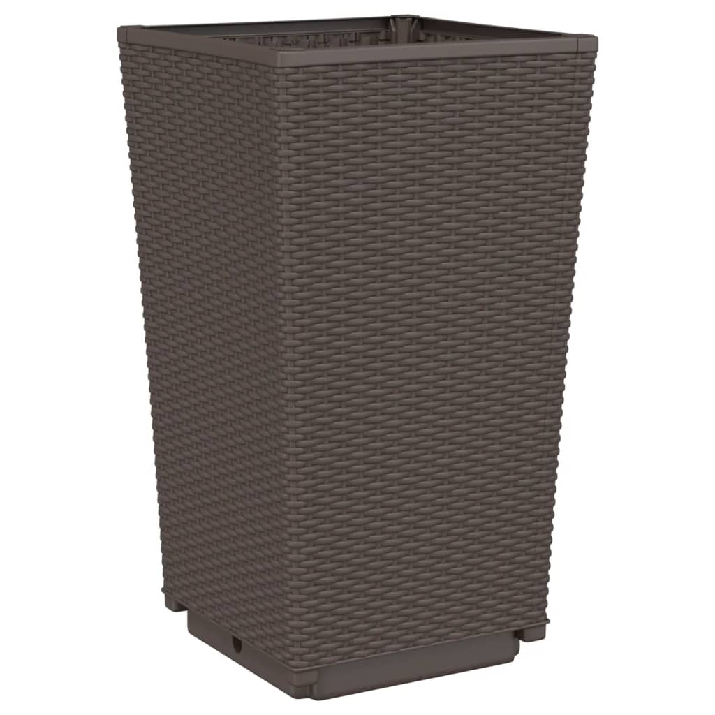 Garden Planters 4 pcs Brown 32,5x32,5x57 cm PP