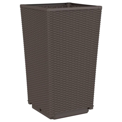 Garden Planters 4 pcs Brown 32,5x32,5x57 cm PP