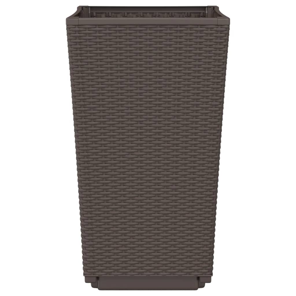 Garden Planters 4 pcs Brown 32,5x32,5x57 cm PP