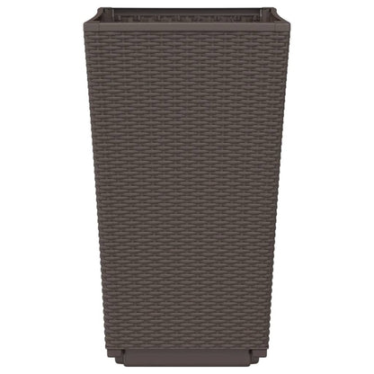 Garden Planters 4 pcs Brown 32,5x32,5x57 cm PP