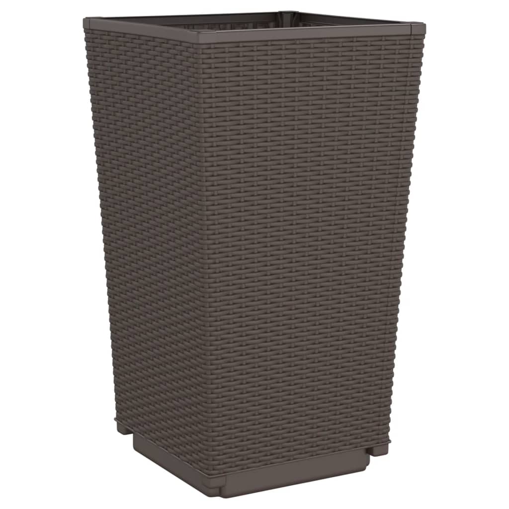 Garden Planters 4 pcs Brown 32,5x32,5x57 cm PP