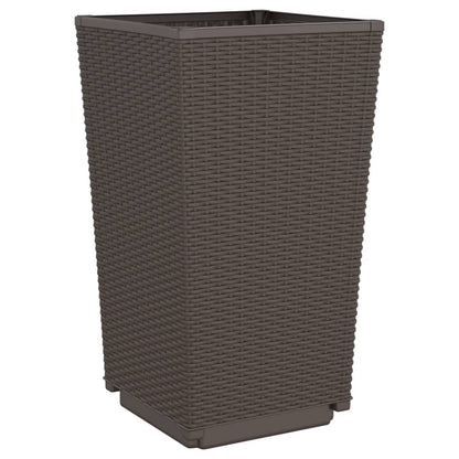 Garden Planters 4 pcs Brown 32,5x32,5x57 cm PP