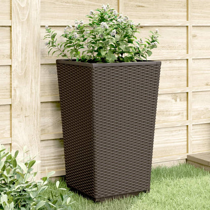 Garden Planters 4 pcs Brown 32,5x32,5x57 cm PP