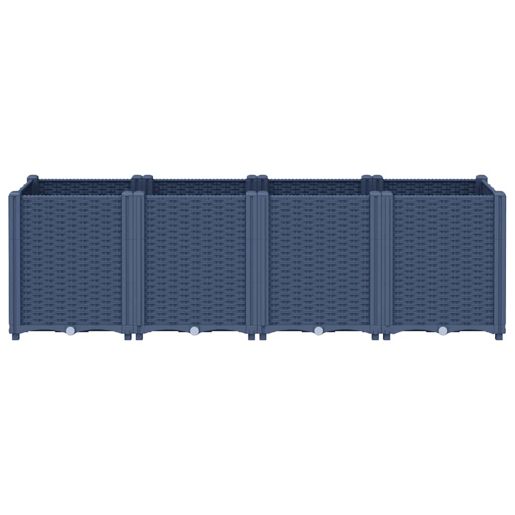 Garden Planter Blue Grey 160x40x53 cm PP