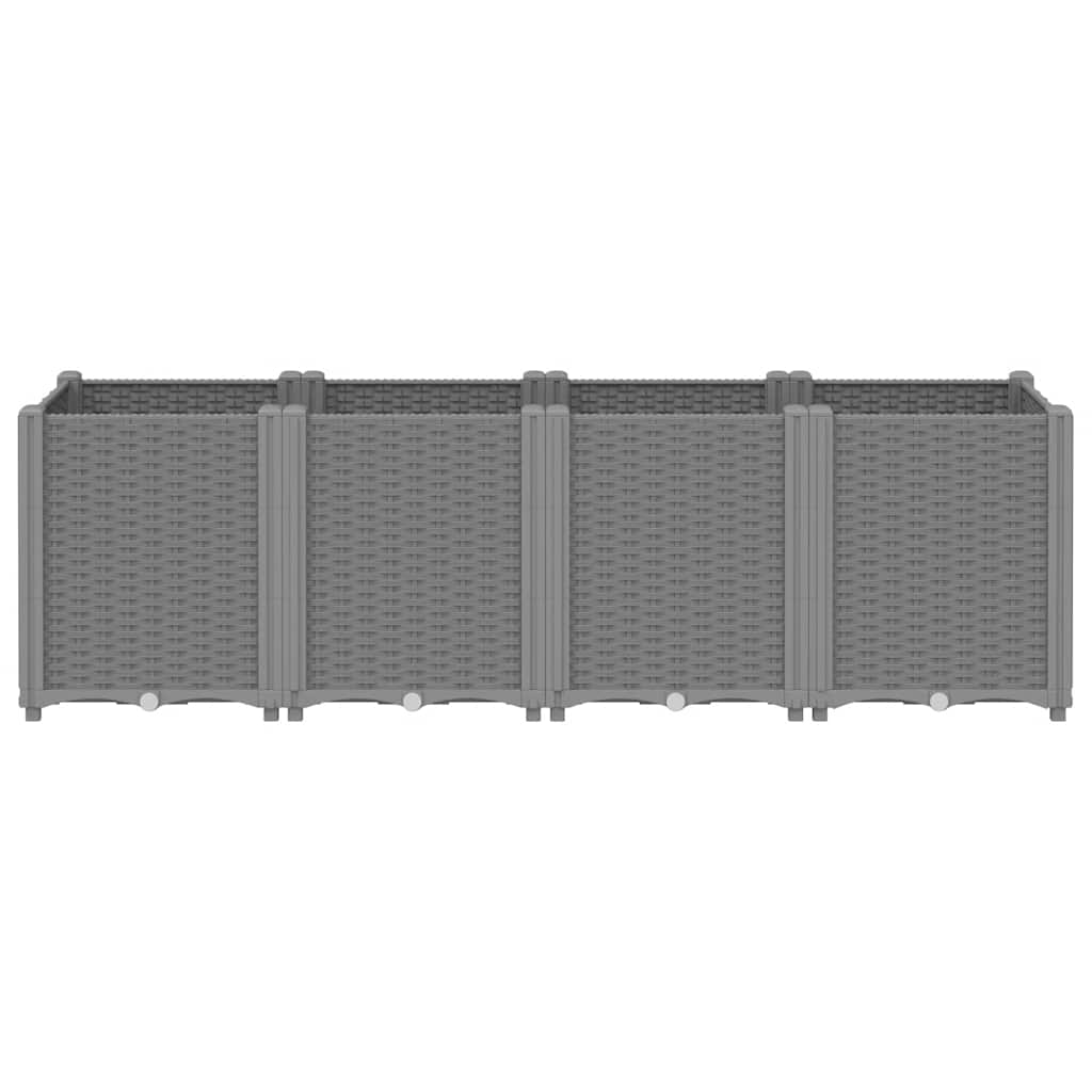 Garden Planter Light Grey 160x40x53 cm PP
