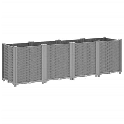 Garden Planter Light Grey 160x40x53 cm PP