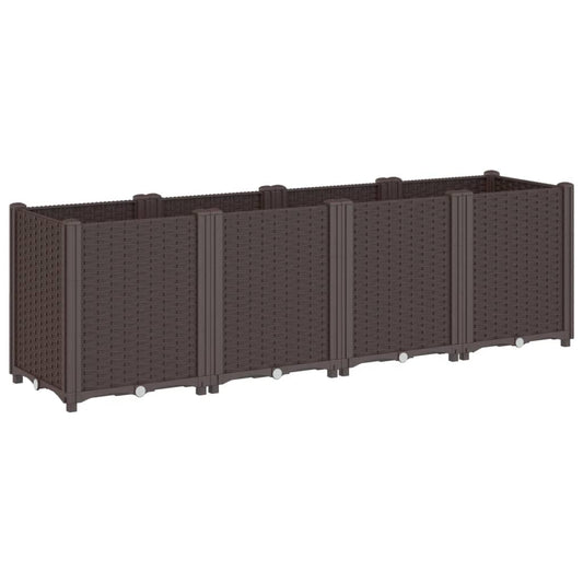 Garden Planter Brown 160x40x53 cm PP