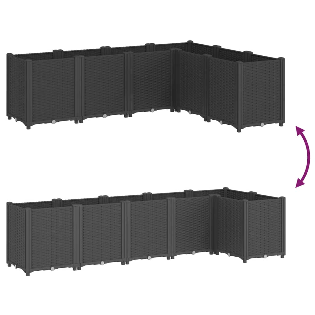Garden Planter Black 160x120x53 cm PP