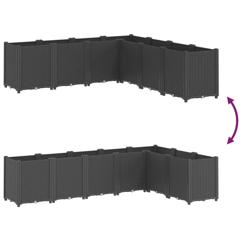 Garden Planter Black 160x160x53 cm PP