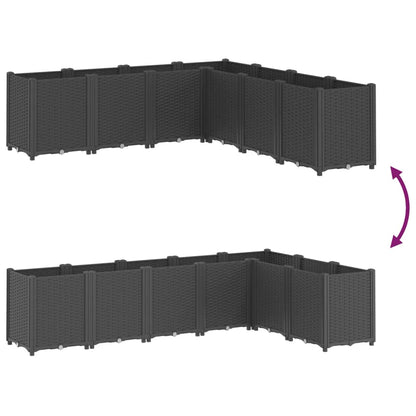Garden Planter Black 160x160x53 cm PP